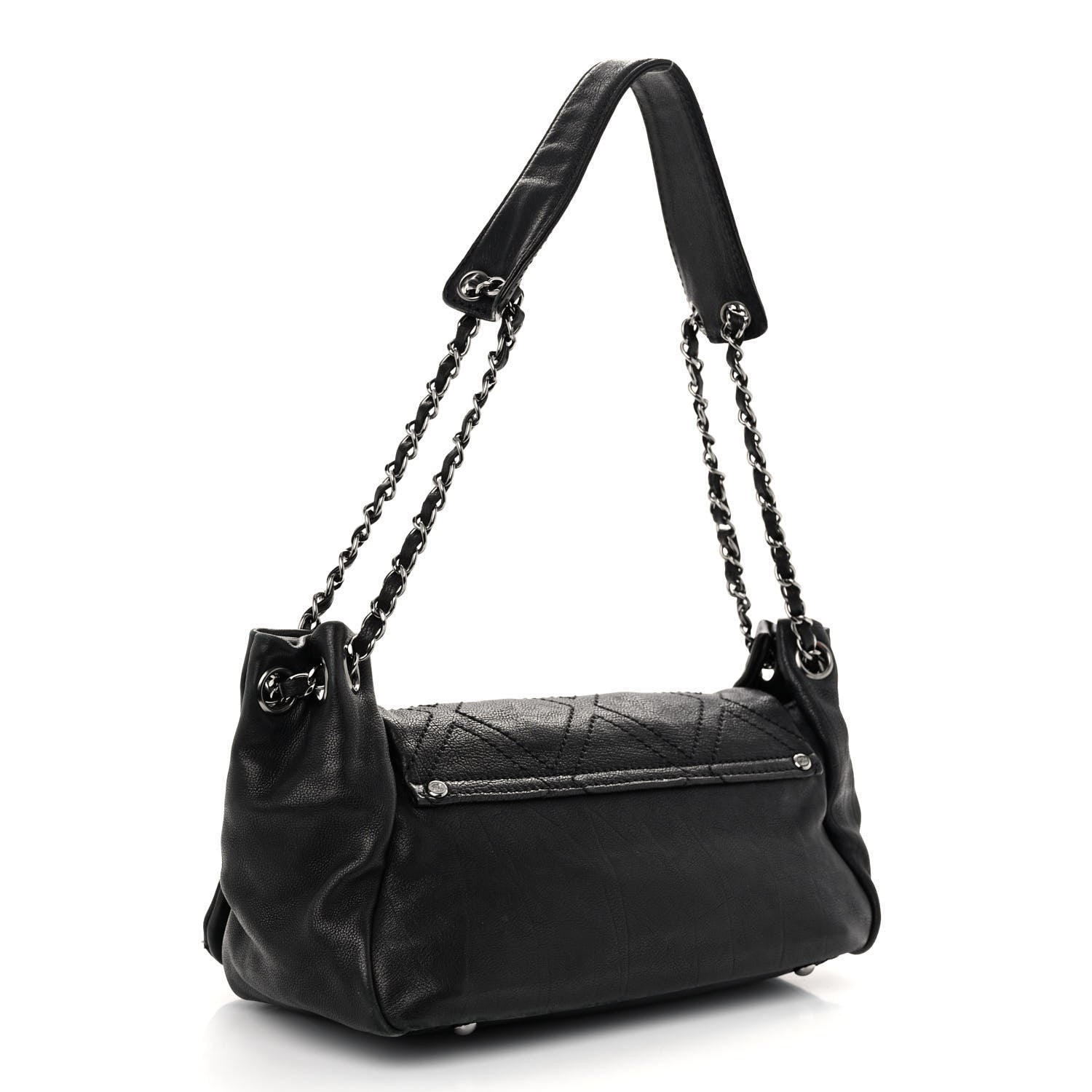 Chanel Calfskin Diamond Stitch Accordion Flap Black 3 of 14