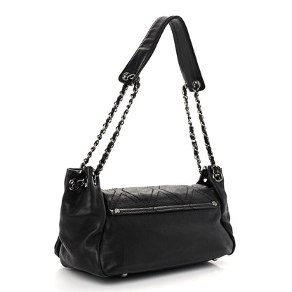 Chanel Calfskin Diamond Stitch Accordion Flap Black 3 of 14