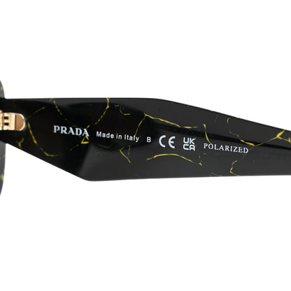 Prada Acetate Polarized Symbole Sunglasses SPR 16W-F Black Marble 6 of 6