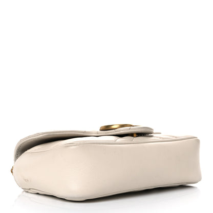 Gucci Calfskin Matelasse Super Mini GG Marmont Shoulder Bag White 4 of 19