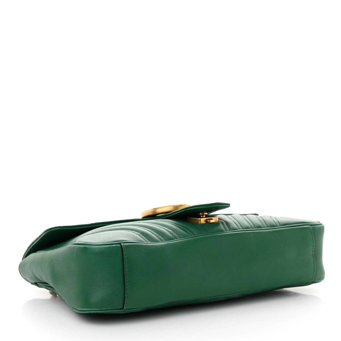 Calfskin Matelasse Medium GG Marmont Shoulder Bag Emerald Green