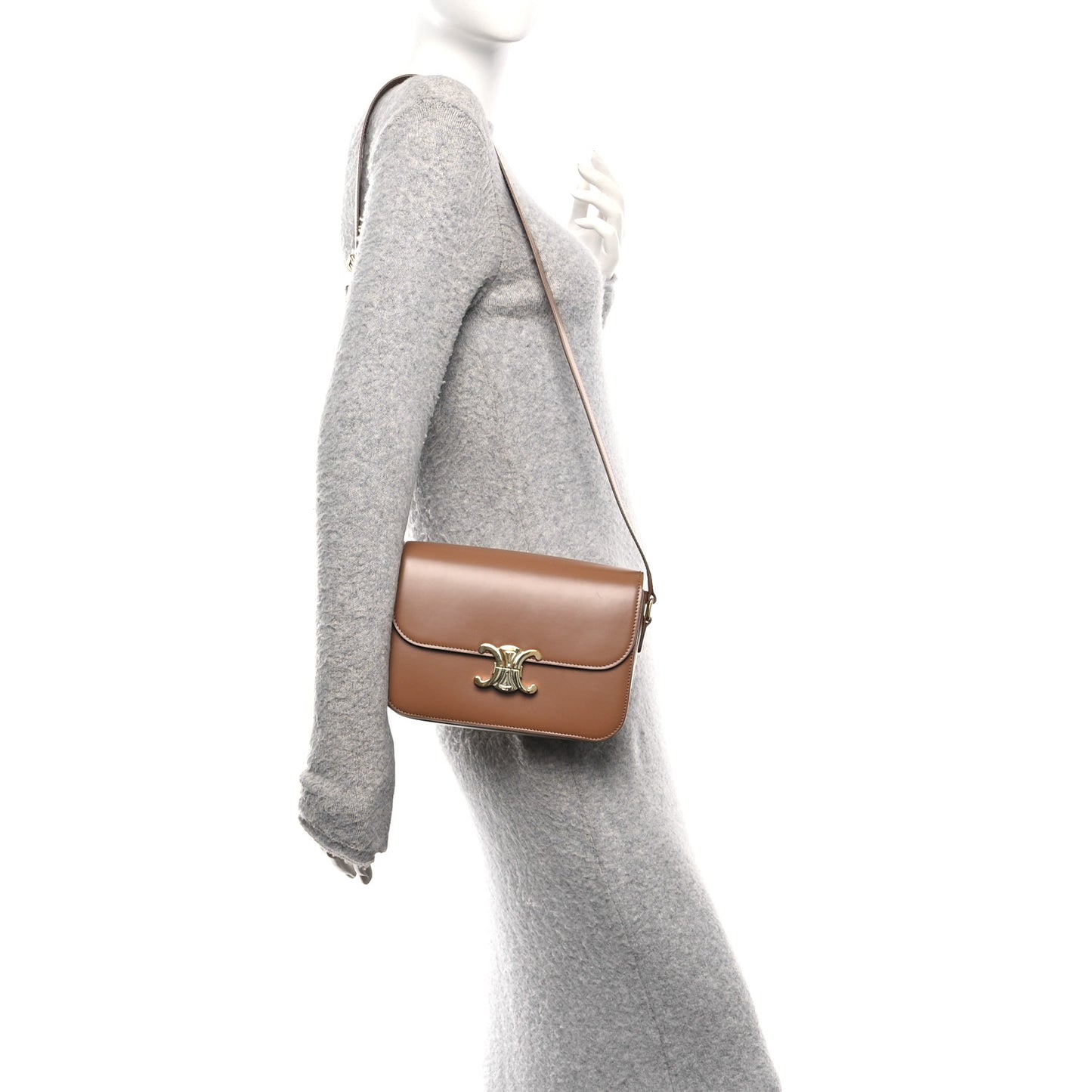 Shiny Calfskin Medium Triomphe Bronze