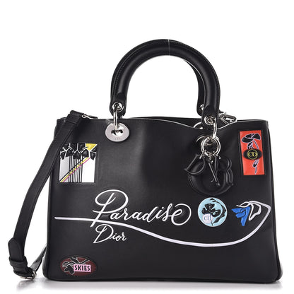 Christian Dior Calfskin Paradise Medium Diorissimo Tote Black 1 of 10