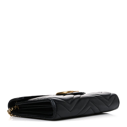 Gucci Calfskin Matelasse GG Marmont Chain Wallet Black 4 of 12