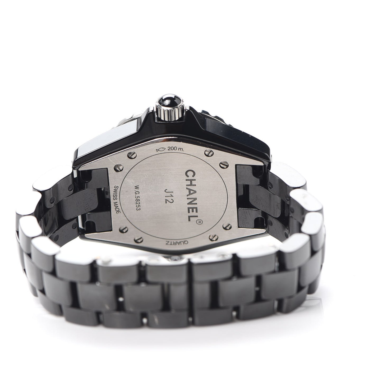 Stainless Steel Ceramic Diamond Dial 33mm J12 Quartz Watch Black