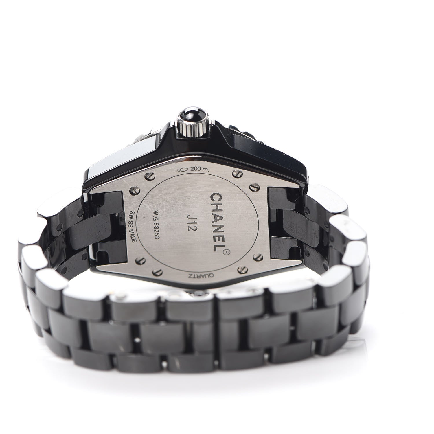 Chanel Stainless Steel Ceramic Diamond Dial 33mm J12 Quartz Watch Black 4 of 6