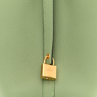 Hermes Taurillon Clemence Picotin Lock 18 PM Vert Criquet 8 of 11