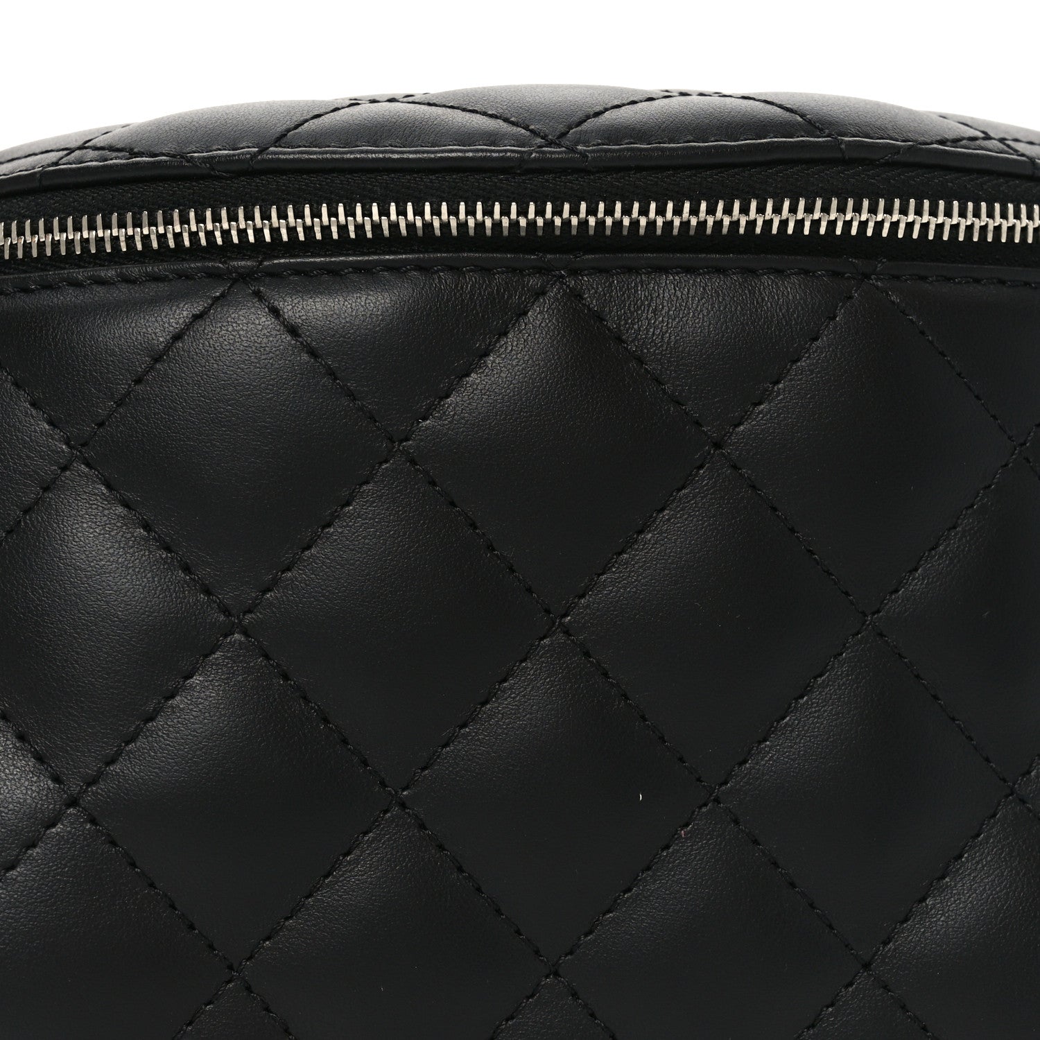 Chanel Calfskin Quilted Uniform Waist Belt Bag Black 1844729