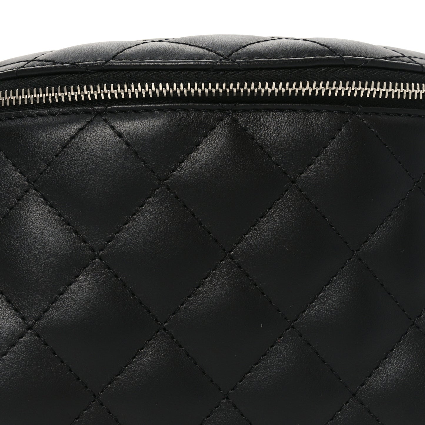 Calfskin Quilted Uniform Waist Belt Bag Black