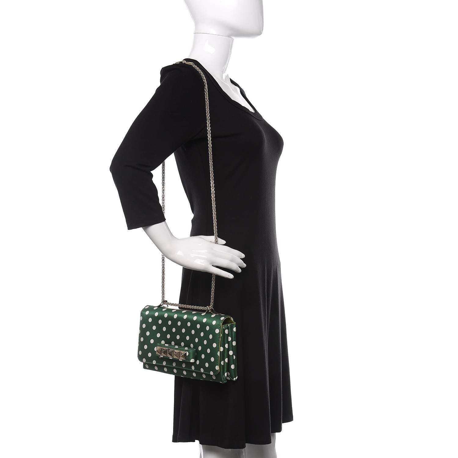 Valentino Garavani Silk Poise Va Va Voom Shoulder Bag Green Pop 2 of 12