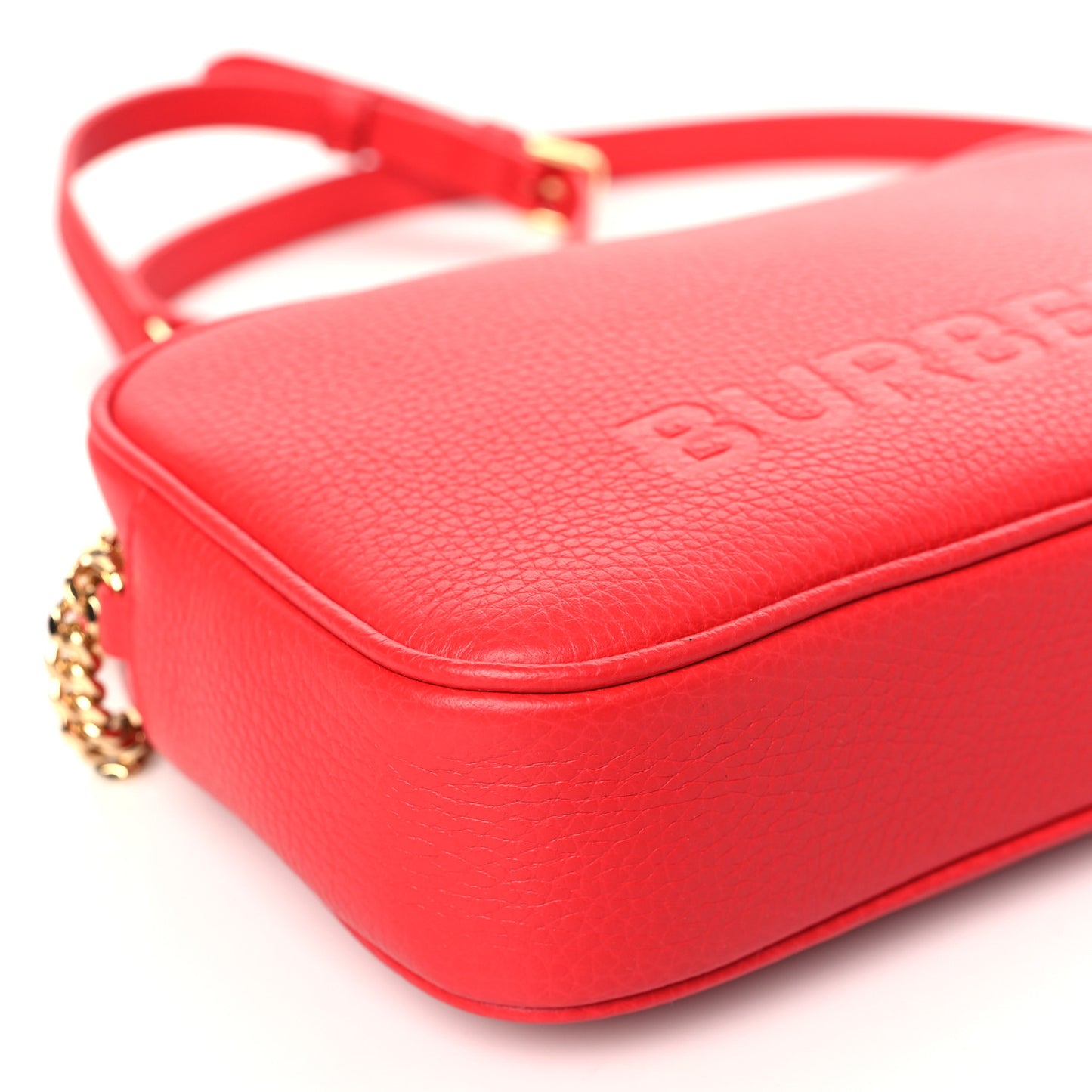 Calfskin Monogram Embossed Elongated Camera Bag Red