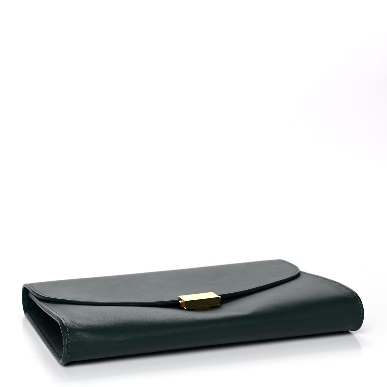 Mansur Gavriel Calfskin Envelope Flat Clutch Dark Green 4 of 13