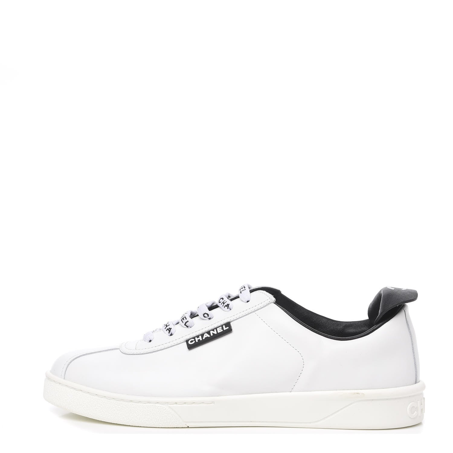 Chanel Calfskin CC Womens Sneakers 38.5 White 1 of 10