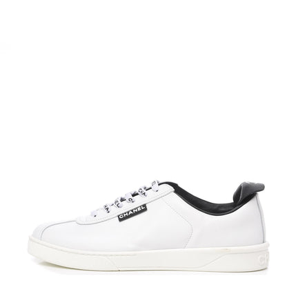 Chanel Calfskin CC Womens Sneakers 38.5 White 1 of 10