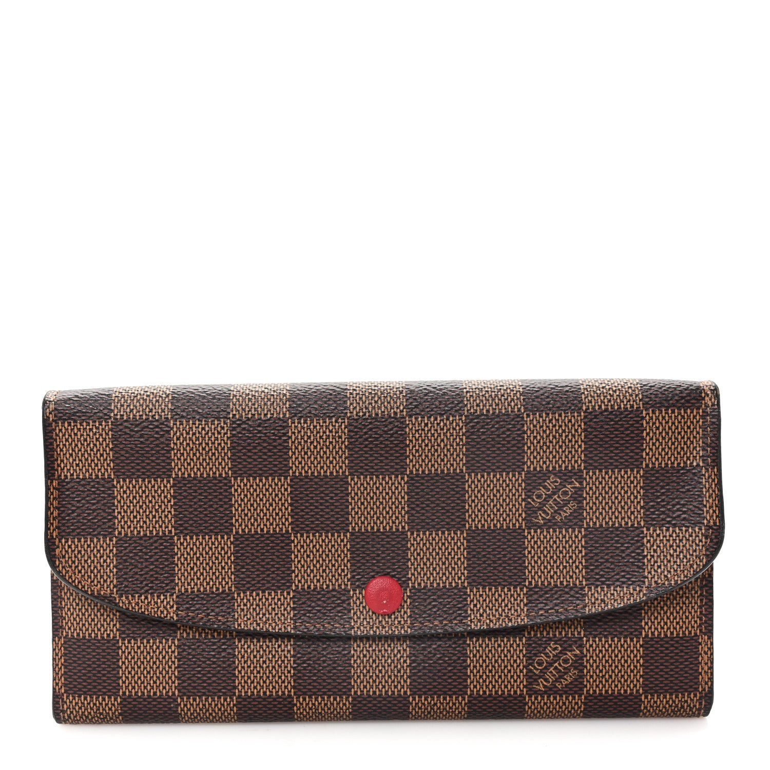 Louis Vuitton Damier Ebene Emilie Wallet Red 1 of 7