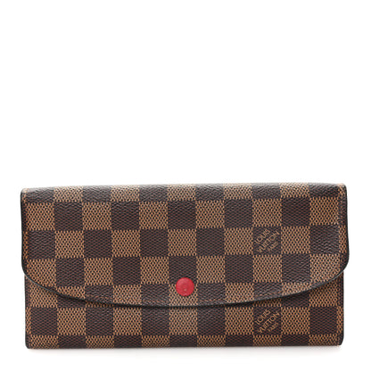 Louis Vuitton Damier Ebene Emilie Wallet Red 1 of 7