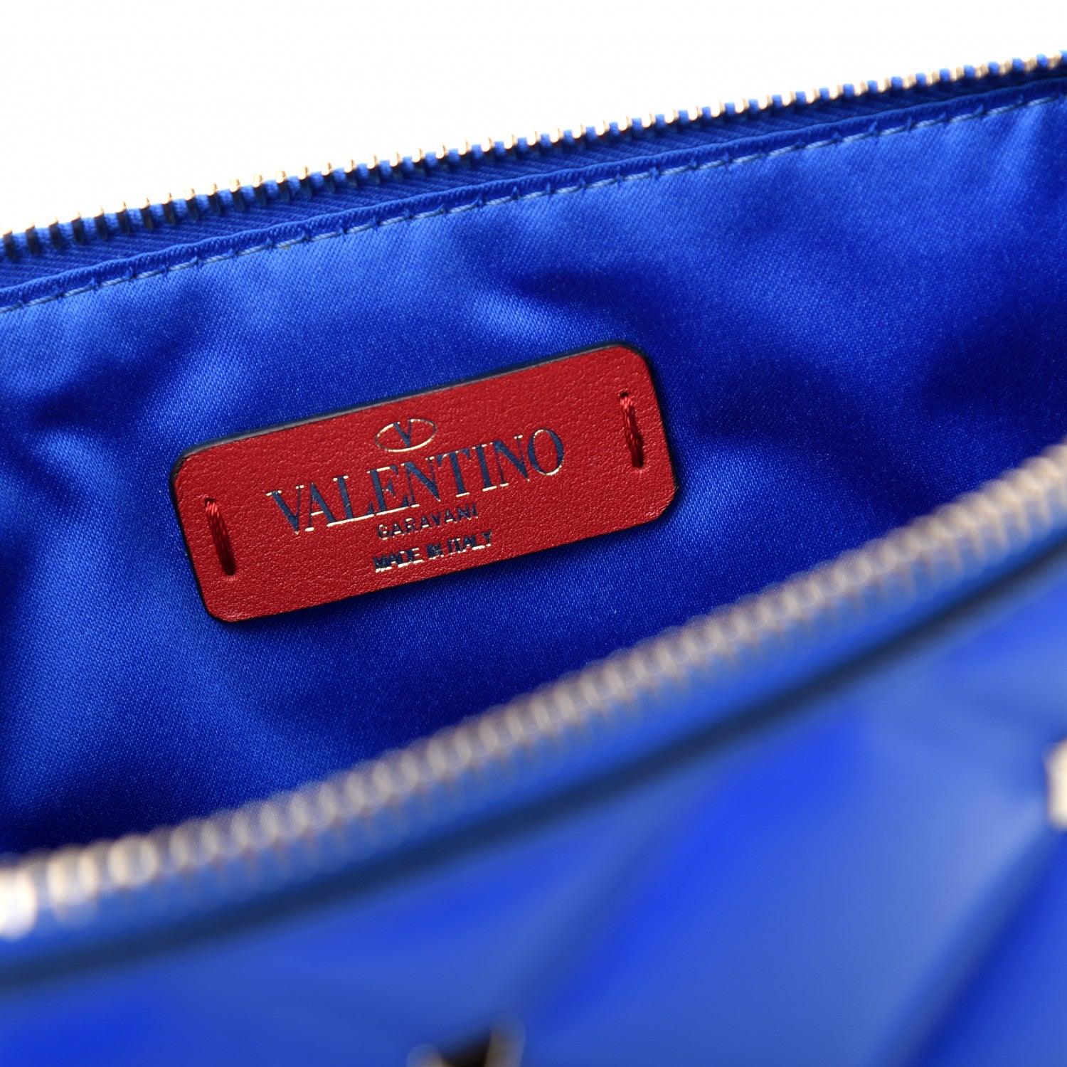 Valentino Garavani Nappa Small Candystud Zip Pouch Acid Blue 6 of 7