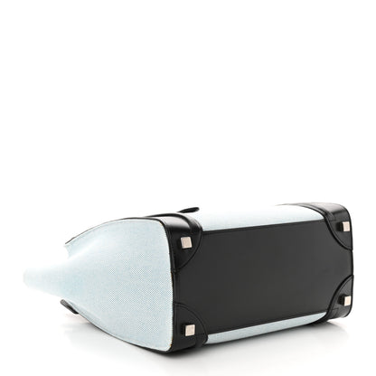Celine Textile Smooth Calfskin Micro Bi-Color Luggage Blue 4 of 15