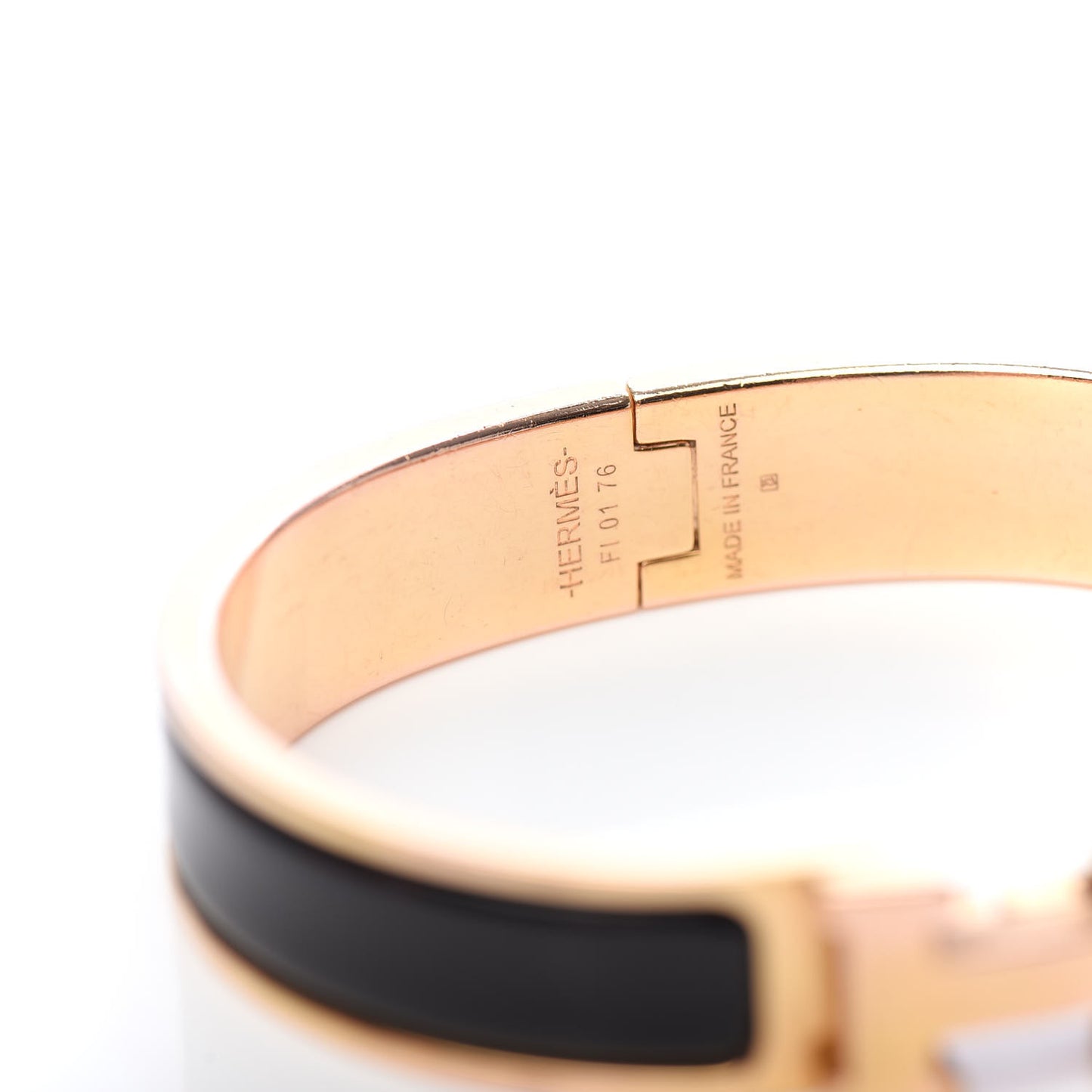 Enamel Narrow Clic Clac H Bracelet PM Black