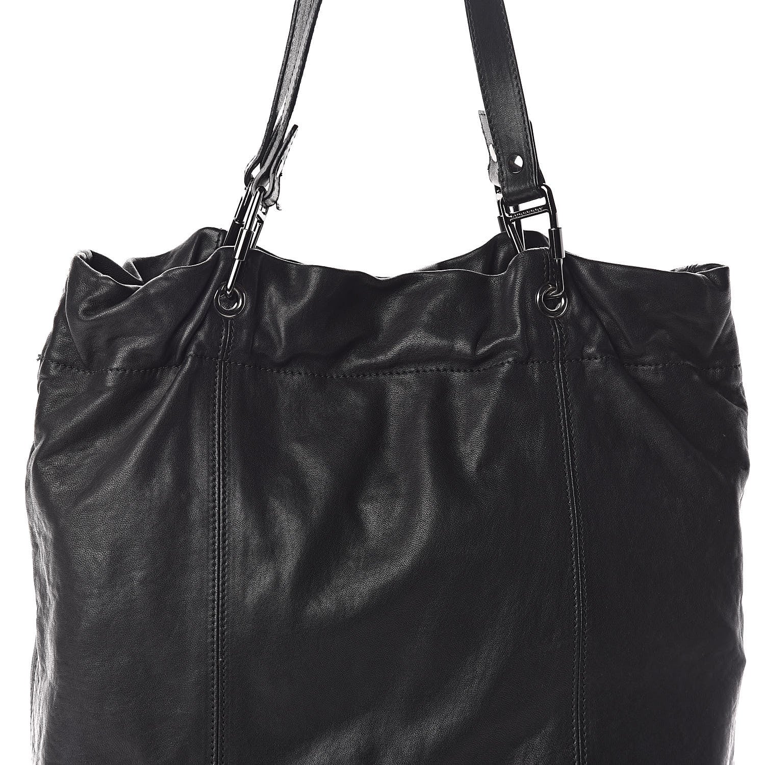Burberry Calfskin Cinch Cord Shoulder Bag Black 7 of 9