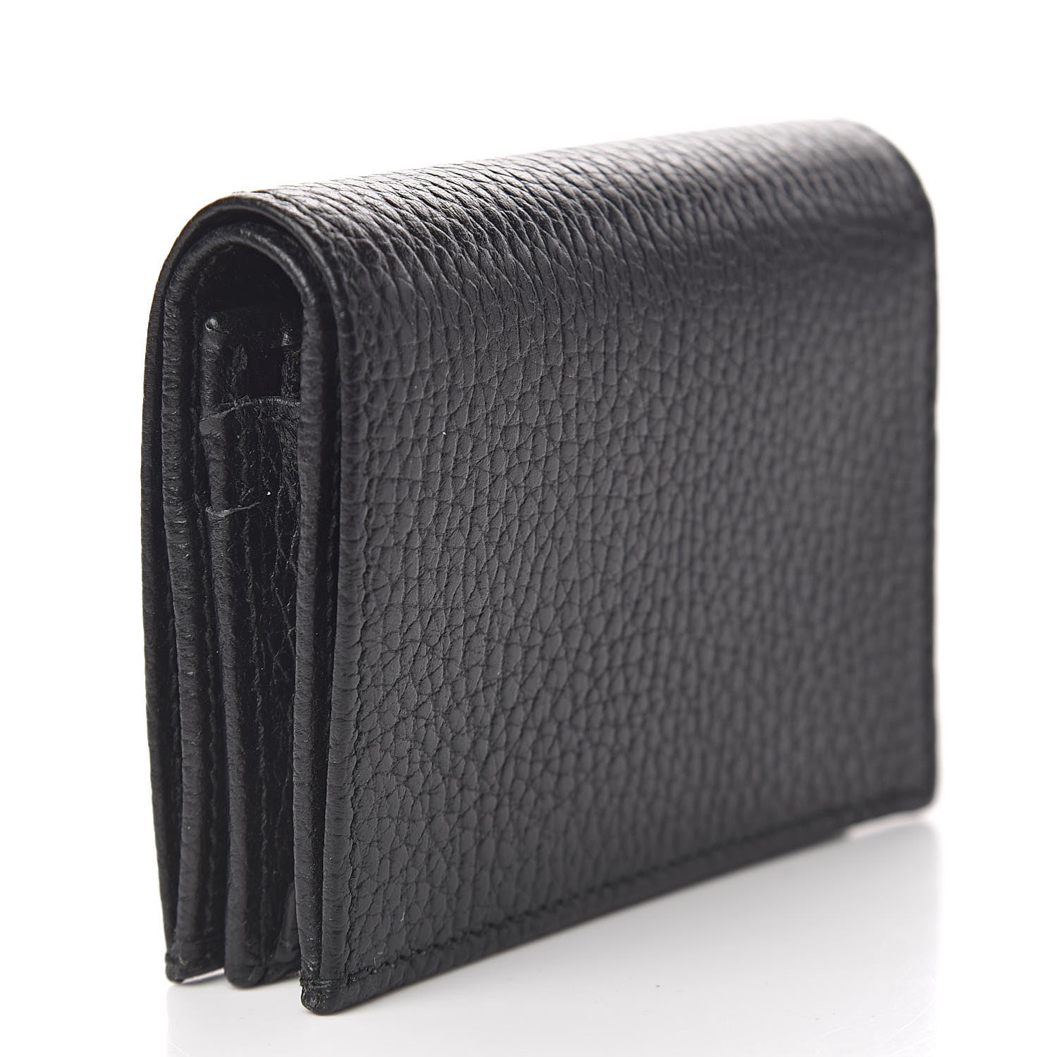 Gucci Pebbled Calfskin GG Marmont Card Case Black 3 of 8