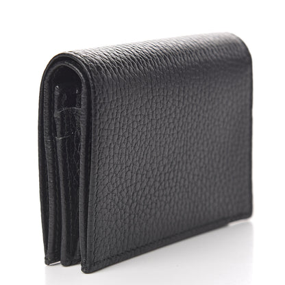 Gucci Pebbled Calfskin GG Marmont Card Case Black 3 of 8