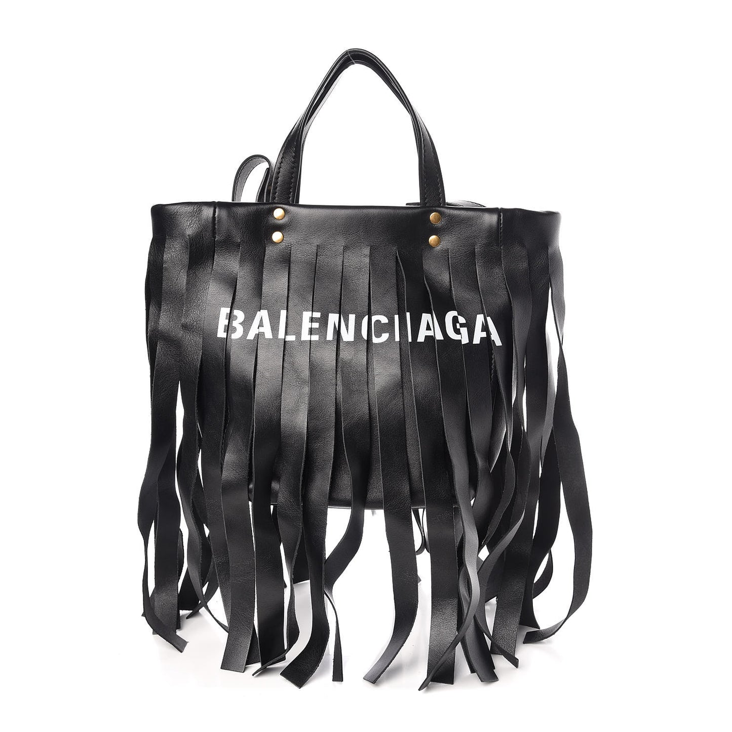Calfskin XS Fringe Laundry Cabas Black