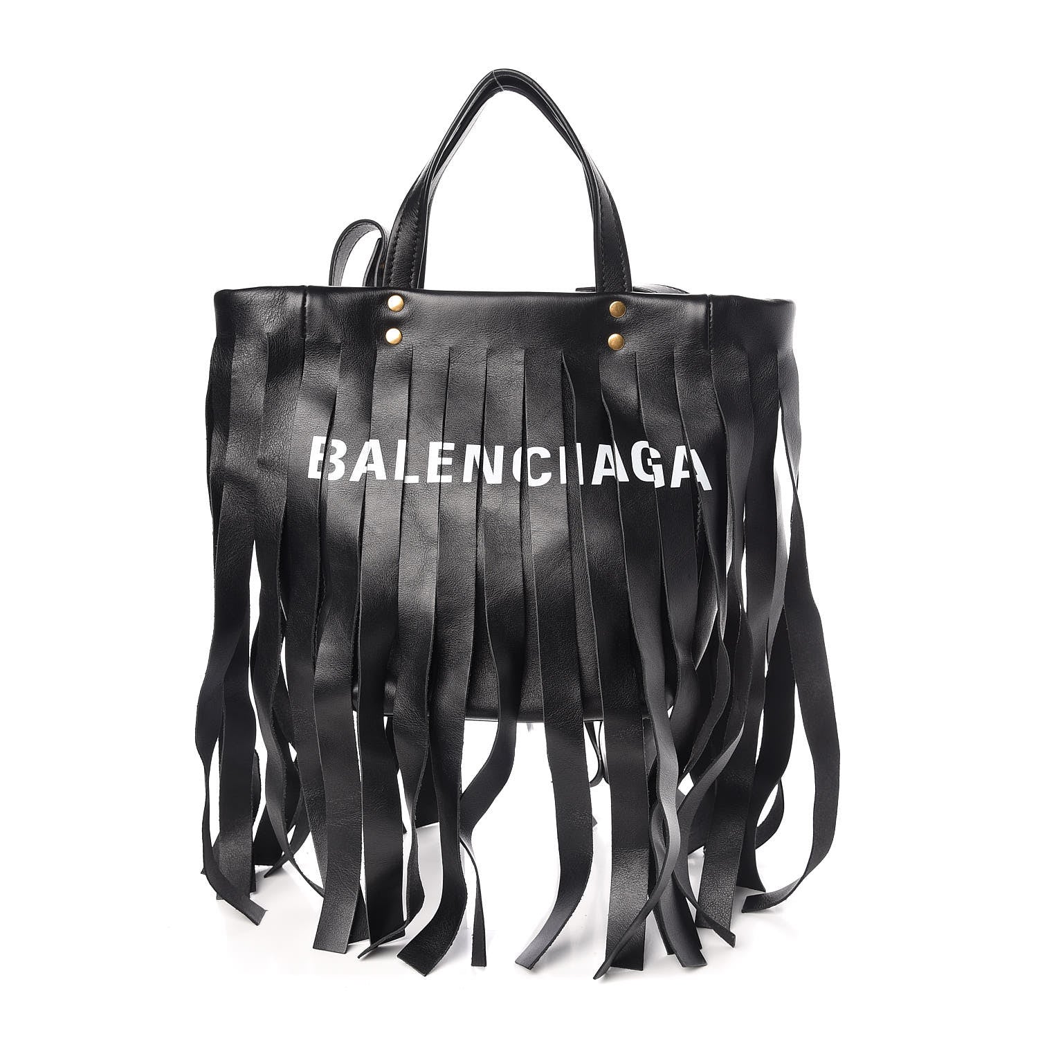 Balenciaga Calfskin XS Fringe Laundry Cabas Black 1 of 7