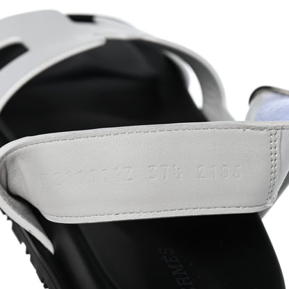 Hermes Calfskin Womens Chypre Sandals 37.5 White 12 of 13