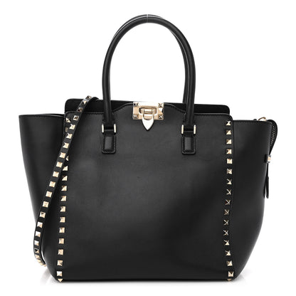 Valentino Garavani Vitello Rockstud Double Handle Tote Black 1 of 9