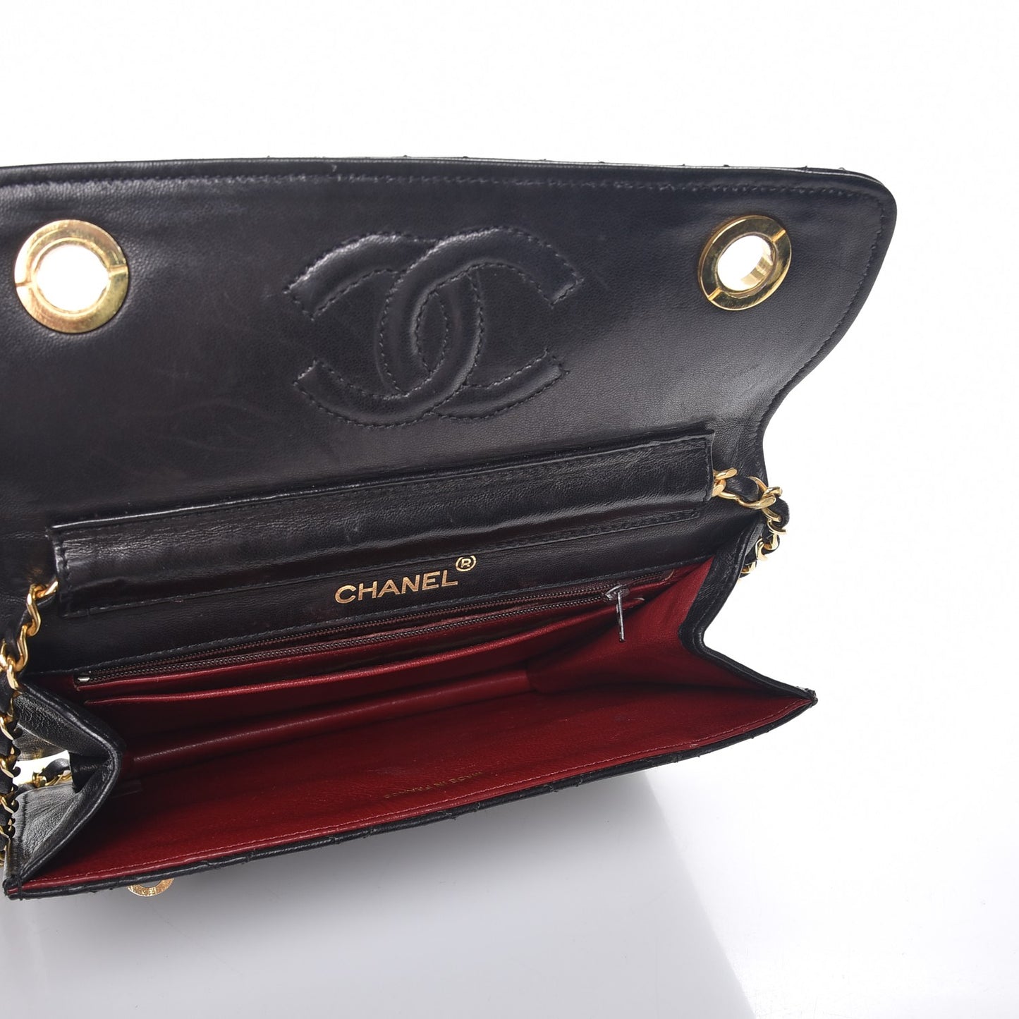 Lambskin Quilted Runway Flap Bag Black