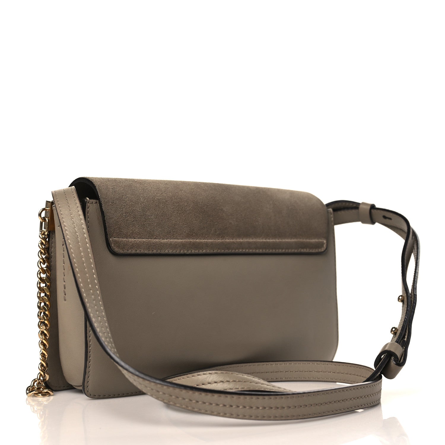 Chloe Suede Calfskin Small Faye Shoulder Bag Motty Grey 3 of 11