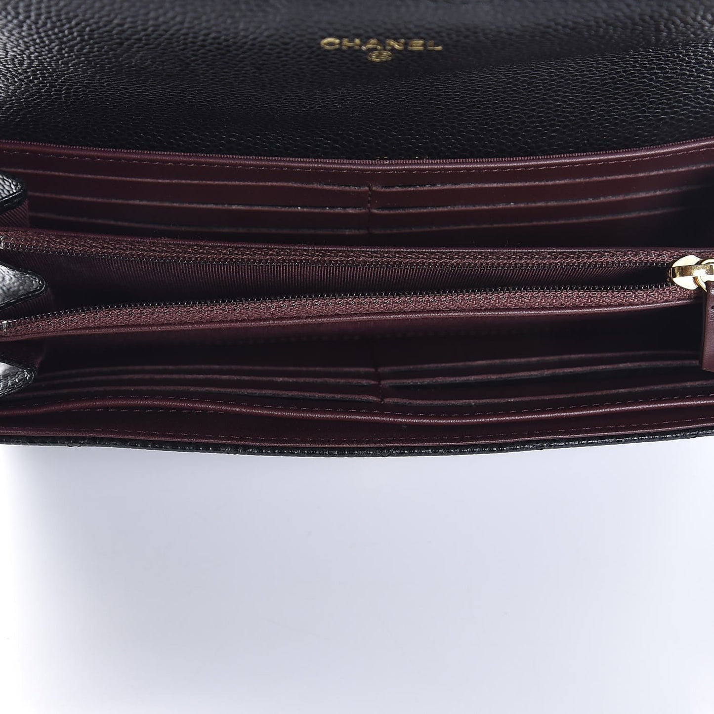 Caviar Quilted Large Flap Wallet Black