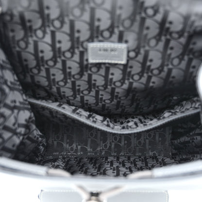 Christian Dior Grained Calfskin Saddle Drawstring Backpack Deep Grey 5 of 10