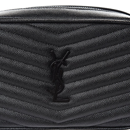 Saint Laurent Grain De Poudre Matelasse Monogram Mini Lou Camera Bag Black 10 of 11
