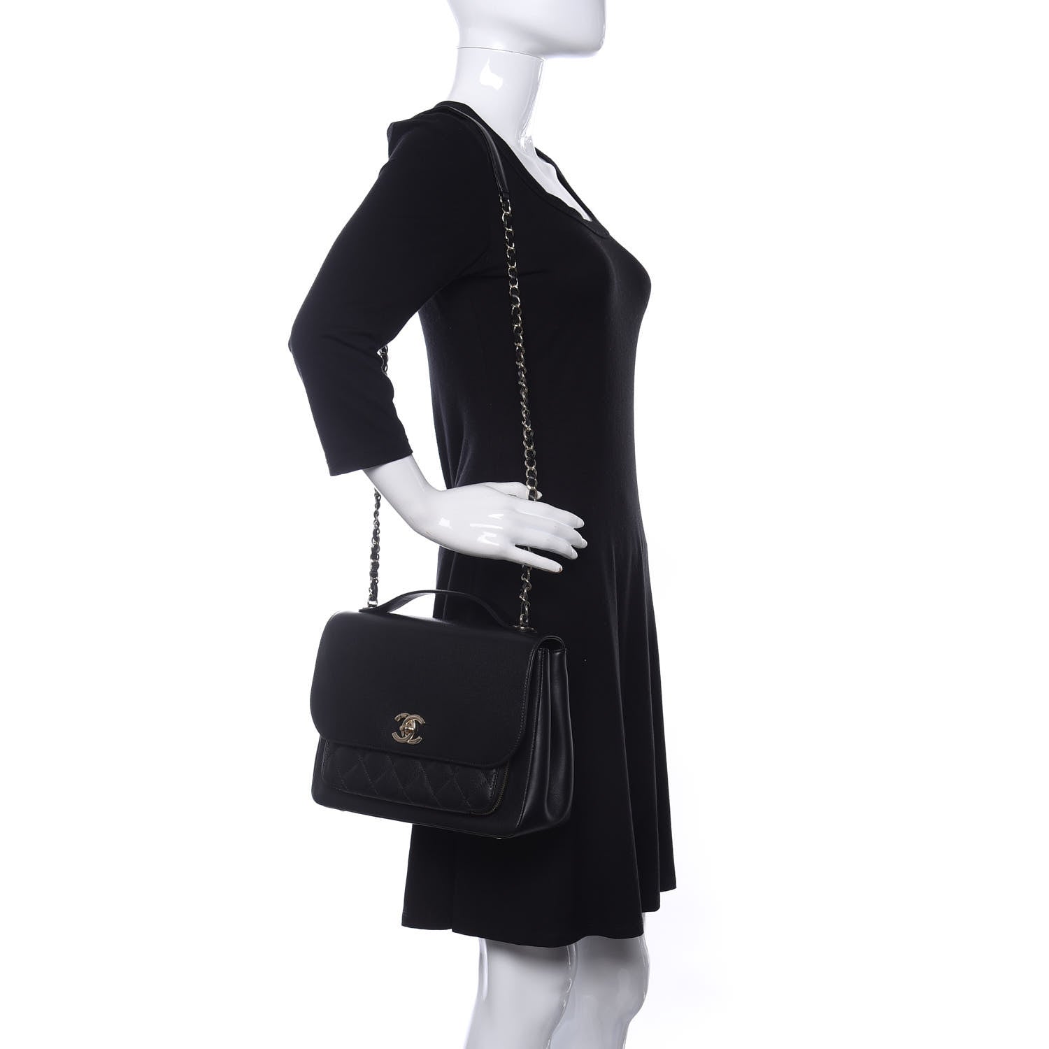 Chanel Caviar Quilted Large Business Affinity Flap Black 2 of 10