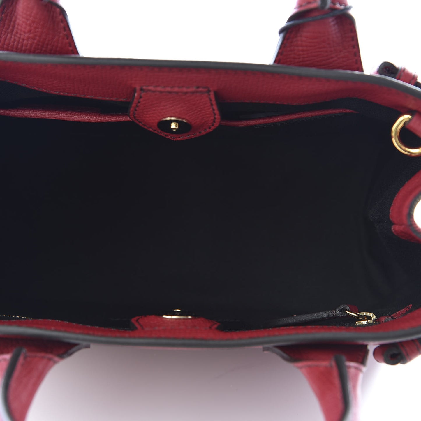 Grainy Calfskin House Check Small Banner Tote Red