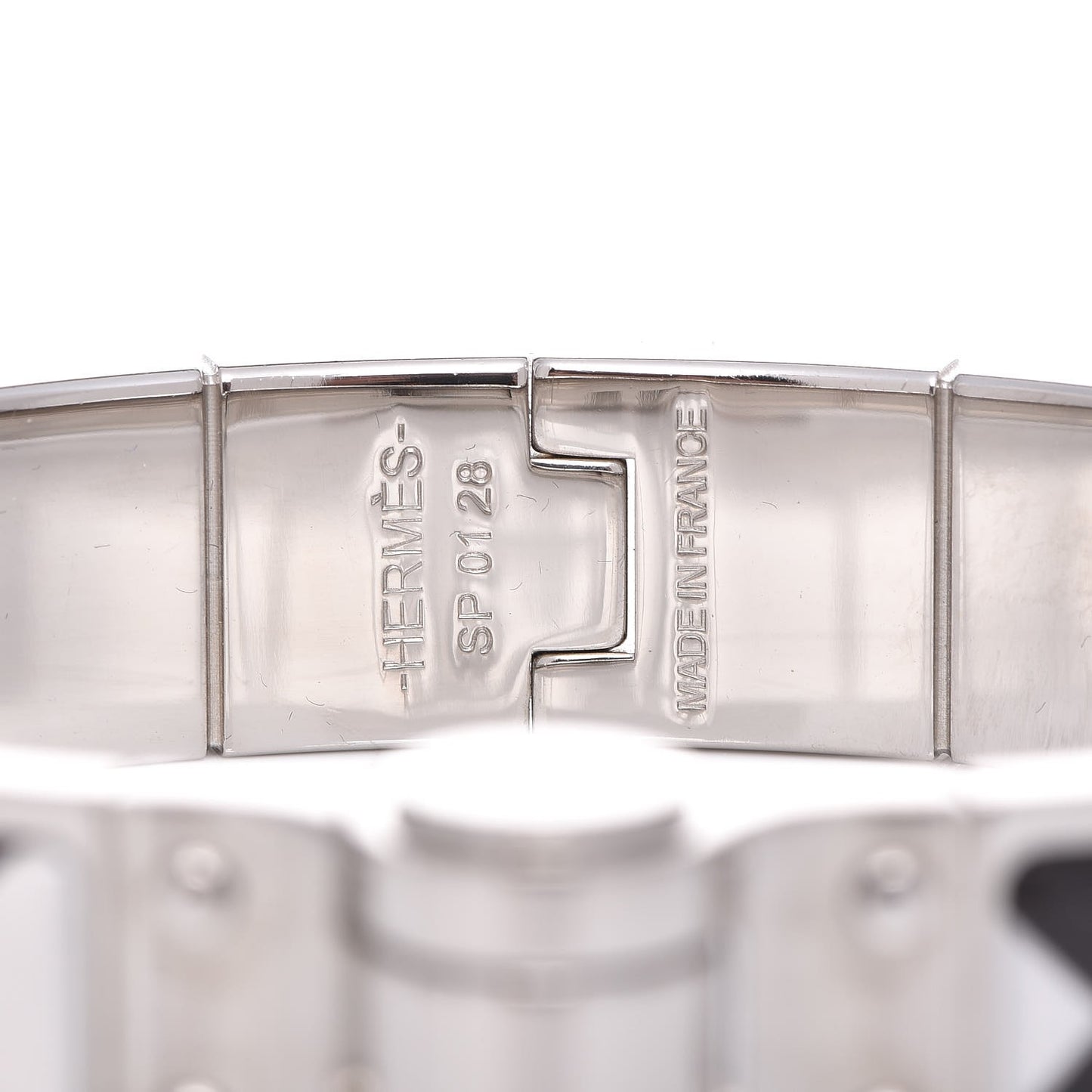 Enamel Printed Narrow Washington's Carriage Tattoo Hinged Bracelet S Faux Gris