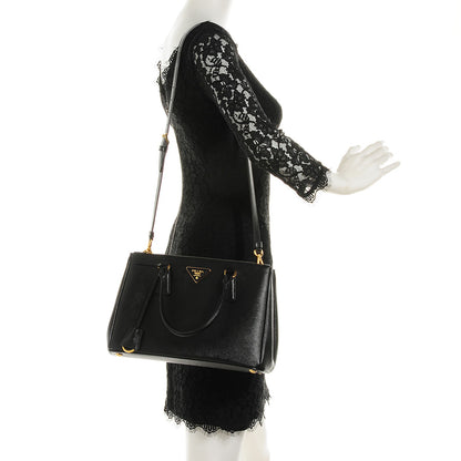 Prada Saffiano Lux Small Double Zip Tote Nero Black 2 of 11