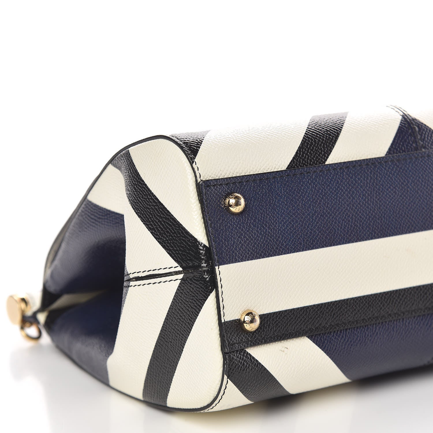 Dolce & Gabbana Dauphine Chevron Striped Medium Miss Sicily Satchel Blue 7 of 10