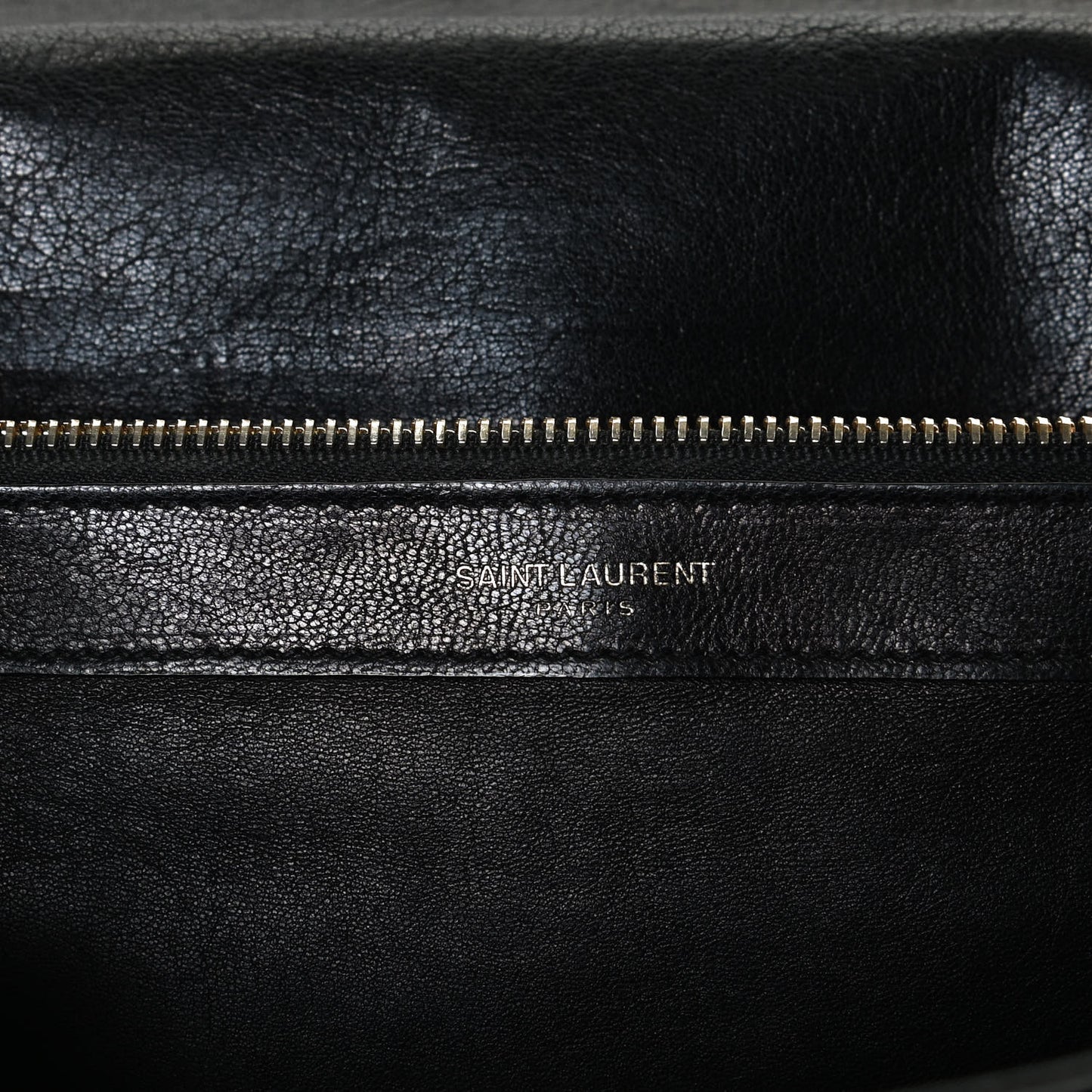 Sheepskin Matelasse Chevron Monogram Large College Satchel Black