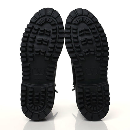 Valentino Garavani Calfskin Womens VLOGO 35mm Combat Boots 38 Black 5 of 8