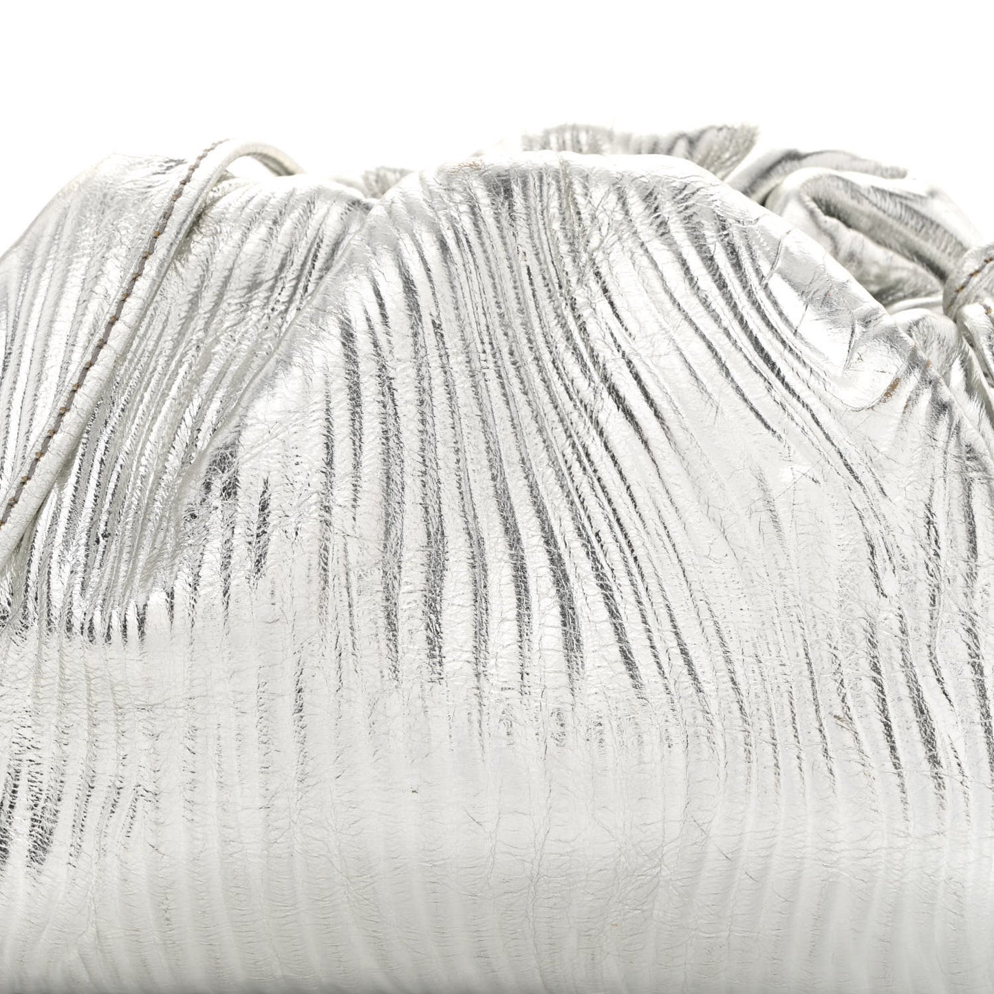 Metallic Bark Calfskin The Mini Pouch Silver