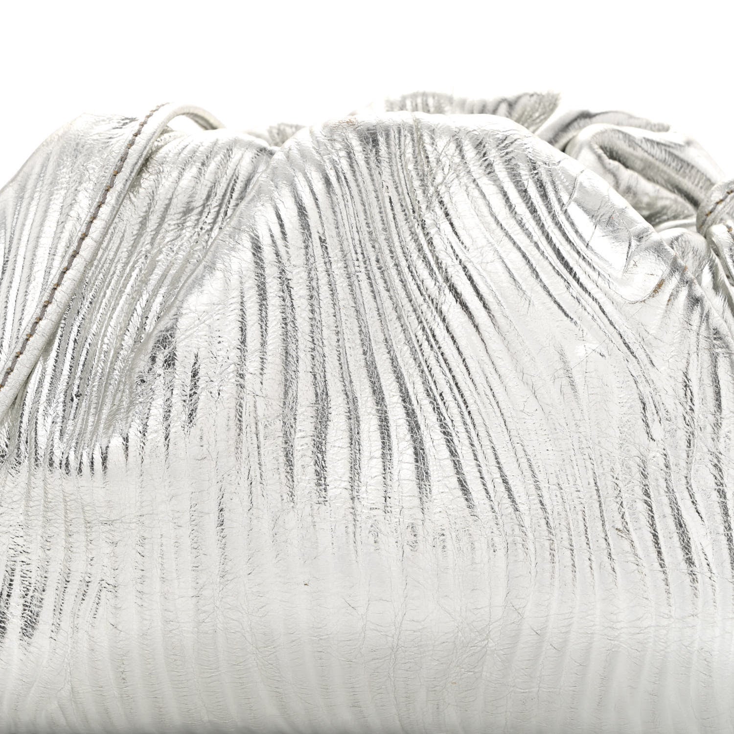 Bottega Veneta Metallic Bark Calfskin The Mini Pouch Silver 8 of 13