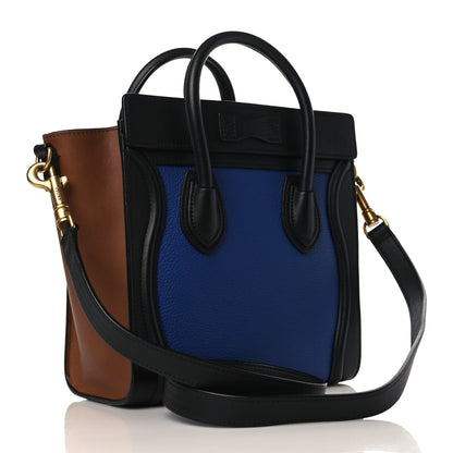 Celine Smooth Drummed Calfskin Nano Tri-Color Luggage Indigo 3 of 8