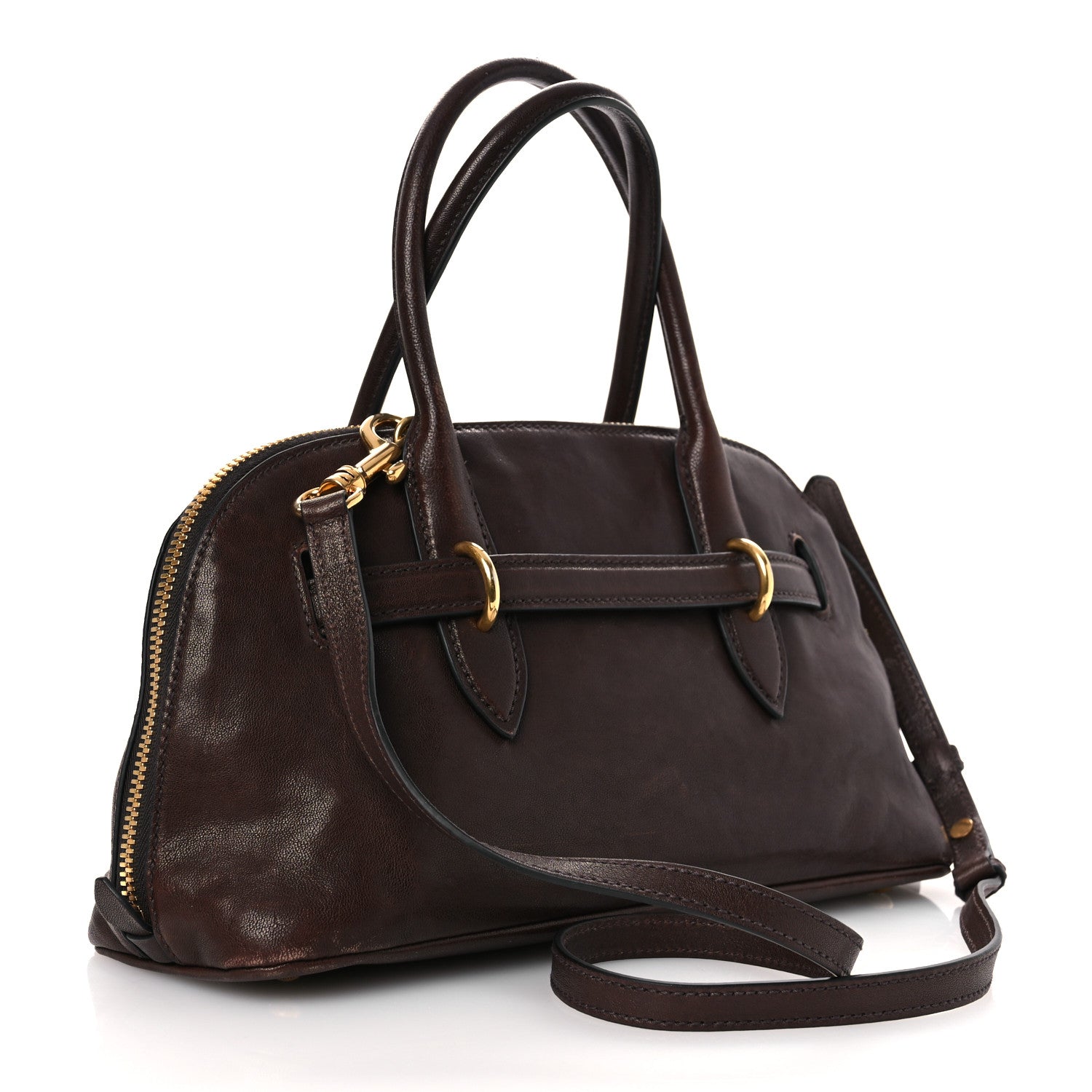 Miu Miu Nappa Aviator Regular Aventure Bag Briarwood 3 of 13