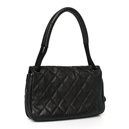 Chanel Calfskin Quilted Expandable Zip Flap Shoulder Bag Black 3 of 10