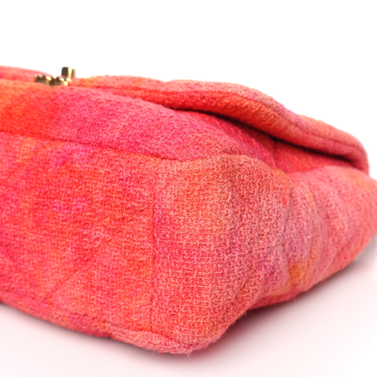 Chanel Tweed Quilted Maxi Chanel 19 Flap Coral Pink 8 of 8