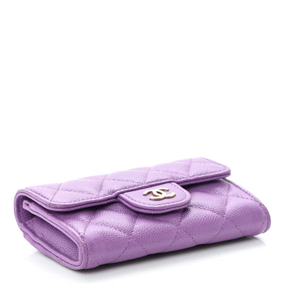 Chanel Caviar Quilted Flap Card Holder Wallet Purple 4 of 11
