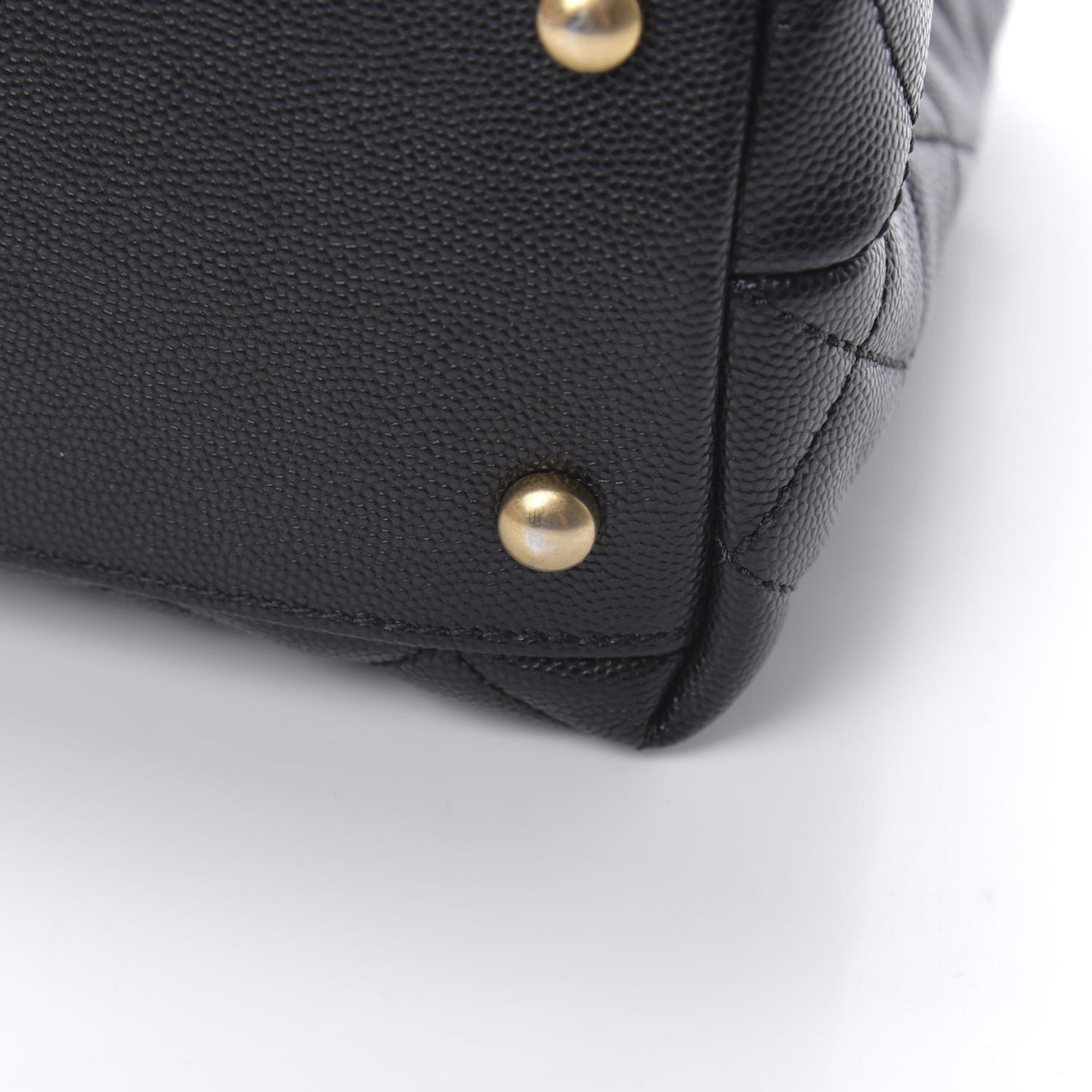 Caviar Quilted Small Coco Handle Flap Black